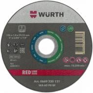 Круг відрізний по металу по нержавіючій сталі WURTH Red Line 125 x1,0x22,2 мм 0669230121