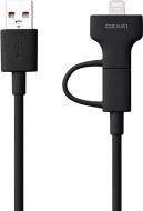 Кабель OZAKI USB – microUSB + Apple Lightning 1 м черный (OT225BK)