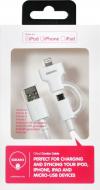 Кабель OZAKI USB – microUSB + Apple Lightning 1 м белый (OT225WH)