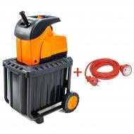 Подрібнювач садовий GTM DS2800/45 KIT + подовжувач 10 м 3x1,5 електромережа