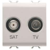 Механизм TV+SAT без заземления Gewiss Chorusmart белый блеск GW10383