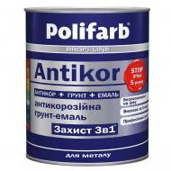 Эмаль Polifarb Захист «3в1» Antikor коричнево-шоколадный полумат 0,9 кг