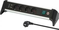 Удлинитель с выключателем Brennenstuhl Alu-Office-Line с заземлением 4 гн. черный 1,8 м 1391040410