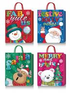 Пакет подарунковий новорічний з широким дном 36x54x30 см преміум класу Happycom International Пакет подарунковий новорічний з широким дном 36x54x30 см преміум класу Happycom International