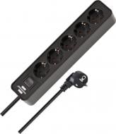 Удлинитель с выключателем Brennenstuhl Ecolor с заземлением 5 гн. черный 1,5 м 1153250000