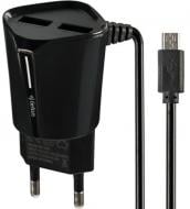 Сетевое зарядное устройство Gelius Pro Edition 2USB + USB кабель MicroUSB (2.4A) Черный