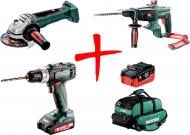 Набор электроинструмента Metabo перфоратор KHA 18 LTX + болгарка WB 18 LTX BL 125 Quick + шуруповерт аккумуляторний BS 18 L UA602321500