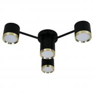 Люстра потолочная ULLATUS LIV GX53 CL-3+1 BK+GL 4xGX53 черный/золото