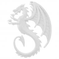 Елочная игрушка Дракон 3д 12 см белый