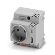 Розетка бытовая + USB + Type C с заземлением EO-CF/PT-USB-A/C Phoenix Contact IP20 серый 1494816