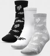 Шкарпетки 4F NOSDJ-JSOM213-25S+10S+21S р.32-35 чорний/білий/сірий 3 шт.