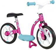 Беговел Smoby металлический с подножкой розовый 770123