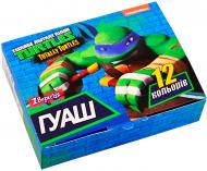 Краски гуашевые школьные 12 цветов 10 мл 230365 Ninja Turtles 1 вересня