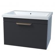 Тумба подвесная Сансервіс Каталония-50 с умывальником Сомо 50 серый мат