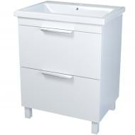 Тумба на ножках Сансервіс "Каталония-50" с умывальником"Сомо 50" белый глянец