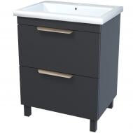 Тумба на ножках Сансервіс "Каталония-50" с умывальником"Сомо 50" серый мат