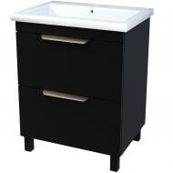 Тумба на ножках Сансервіс Каталония-50 с умывальником Como-50 черный мат Тумба на ножках Сансервіс Каталония-50 с умывальником Como-50 черный мат
