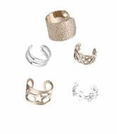 Серьги-кафы Sensio сет Silvara 5 шт. металл серебряный