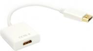 Кабель PowerPlant HDMI – DisplayPort 0,15 м белый (KD00AS1277)