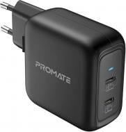 Зарядное устройство Promate GaNPort-90PD 90 Вт 2хUSB-C Black