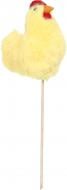 Декорация пасхальная Курица на стике 10x5x27 см желтая