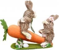 Декорация пасхальная Кролики на качели 31x13x25 см оранжевый