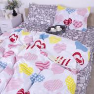 Комплект постельного белья Бязь 17-0532-1 Bright hearts 200х220 см мультиколор MirSon