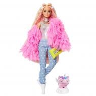 Кукла Barbie Экстра в розовой пушистой шубке GRN28