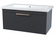 Тумба подвесная Сансервіс "Каталония-80" с умывальником"Сомо 80" серый мат