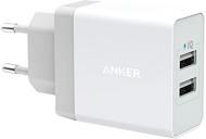 Мережевий зарядний пристрій Anker PowerPort2 24W + microUSB V3 White (B2021L21)