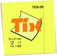 Бумага для заметок с липким слоем 51x51 мм 250 шт. неоновая TIX