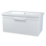 Тумба подвесная Сансервіс "Каталония-100" с умывальником"Сомо 100" белый глянец Тумба подвесная Сансервіс "Каталония-100" с умывальником"Сомо 100" белый глянец