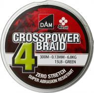 Шнур DAM Crosspower 4-Braid 300м 0,1мм 4,5кг Green (65841)