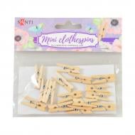 Набір прищіпок дерев'яних декоративних 2.5см 952613 15 шт. Santi