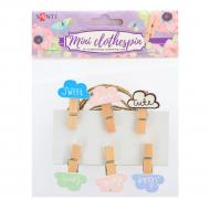 Набор прищепок деревянных декоративных Cute clouds, 3.5см 742140 6 шт. Santi