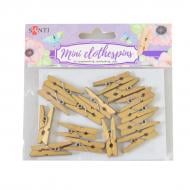 Набор прищепок золотых деревянных декоративных, 2.5 см 742508 15 шт. Santi