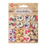 Набор пуговиц для творчества Винтаж, древесина, 20 мм, 8 видов, 16 шт./уп. 742479 16 шт. Santi