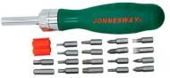 Отвертка-держатель бит Jonnesway трещотка с набором бит, 19 шт. DR0119S