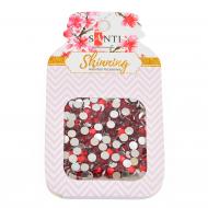 Набір страз круглих багатогранних, червоного кольору, 8 грам. 741509 Santi