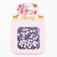 Набор страз круглых многогранных, фиолетового цвета, 8 грамм. 741507 Santi