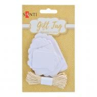 Набор тегов ажурных Прямоугольник, белый 742281 30 шт. Santi