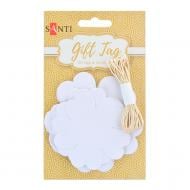 Набір тегів ажурних Квітка, білий 742277 20 шт. Santi