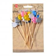 Набор шпажек декоративных с декором Зайчик, древесина, 12 см 742496 15 шт. Santi