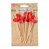 Набор шпажек декоративных с декором Сердце, древесина, 12 см 742493 15 шт. Santi