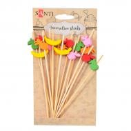 Набір шпажок декоративних з декором Фрукти, древесина, 12 см 742494 15 шт. Santi