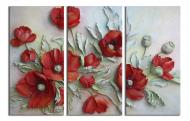 Картина модульная Маки 3Д 90x60 см WallArt 54409-3.1