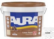 Деревозащитное средство Aura® Lasur Aqua белый шелковистый мат 9 л