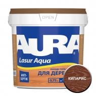 Деревозащитное средство Aura® Lasur Aqua кипарис шелковистый мат 0,75 л