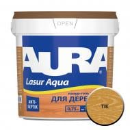 Деревозащитное средство Aura® Lasur Aqua тик шелковистый мат 0,75 л