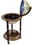 Глобус-бар підлоговий на 3-х ніжках бежевий із чорною основою 33 см